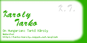 karoly tarko business card