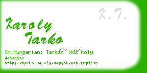 karoly tarko business card